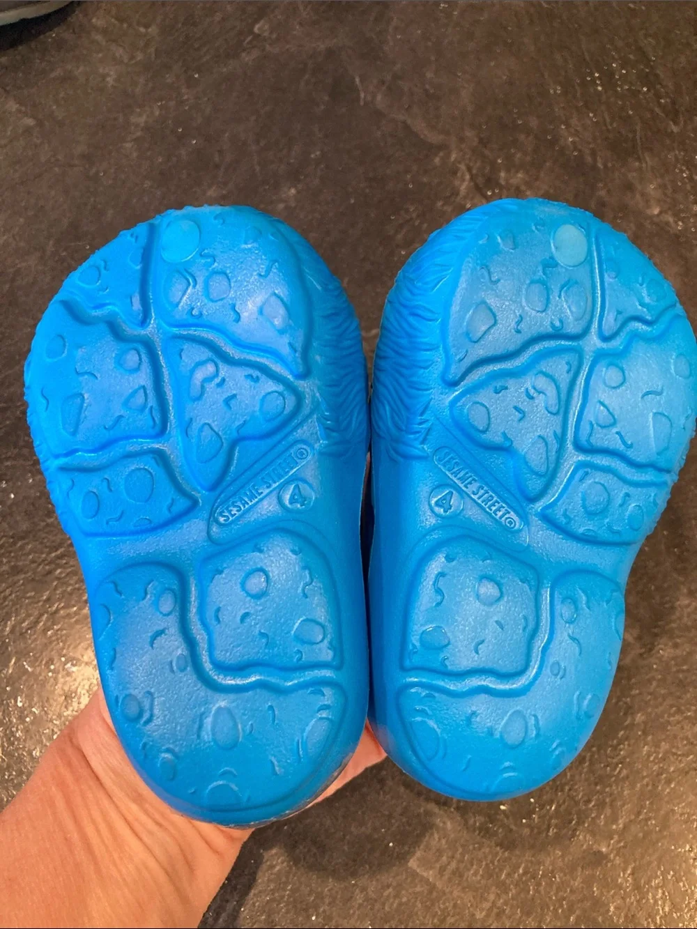 Boys Sesame Street Cookie Monster blue sandals size 4